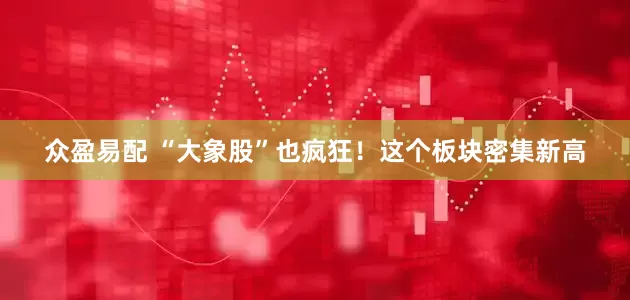 众盈易配 “大象股”也疯狂！这个板块密集新高